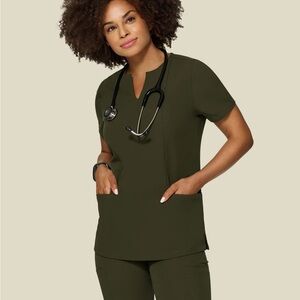 Olive Green Women's Scrub Top